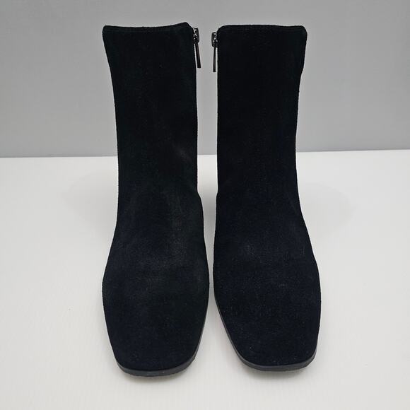 NEW Donald Pliner Kelsee Ankle Bootie Womens 9.5 Black Suede Square Toe Heel - Picture 5 of 14